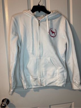 PINK Victoria's SecretUSC Trojans White Zip Hoodie with Pink Logo